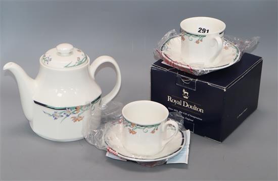 A Royal Doulton Juno pattern tea service (setting for eight), mint and boxed